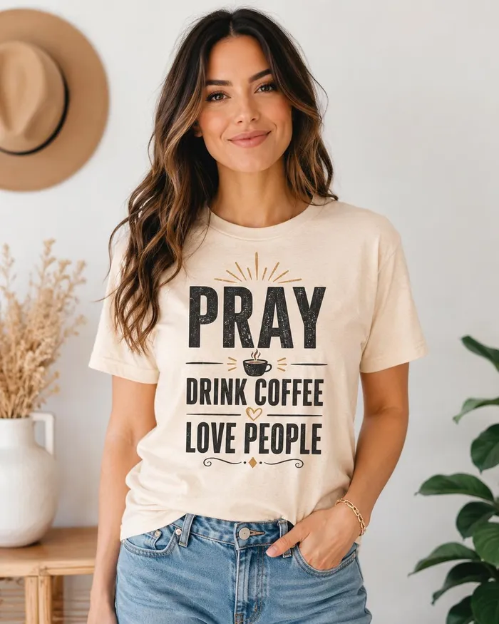 Pray Drink Coffee Love People T-shirt