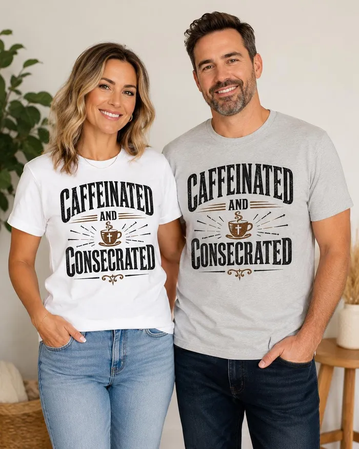 Caffeinated and Consecrated T-shirt